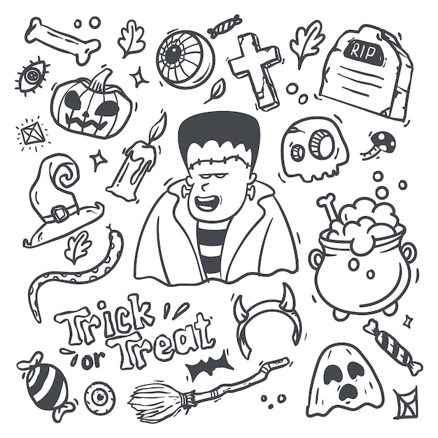 Halloween doodle illustration