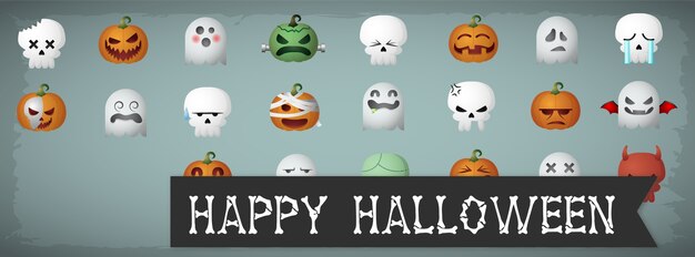 Halloween editable timeline cover for facebook vector