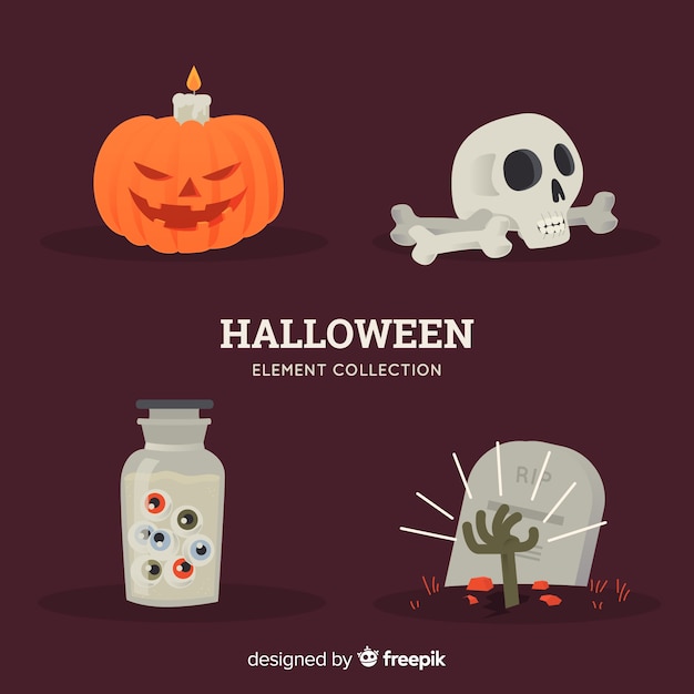 Free vector halloween element collection