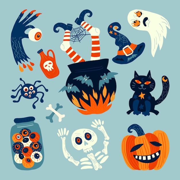 Free vector halloween element collection