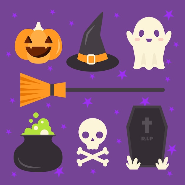 Free vector halloween element pack