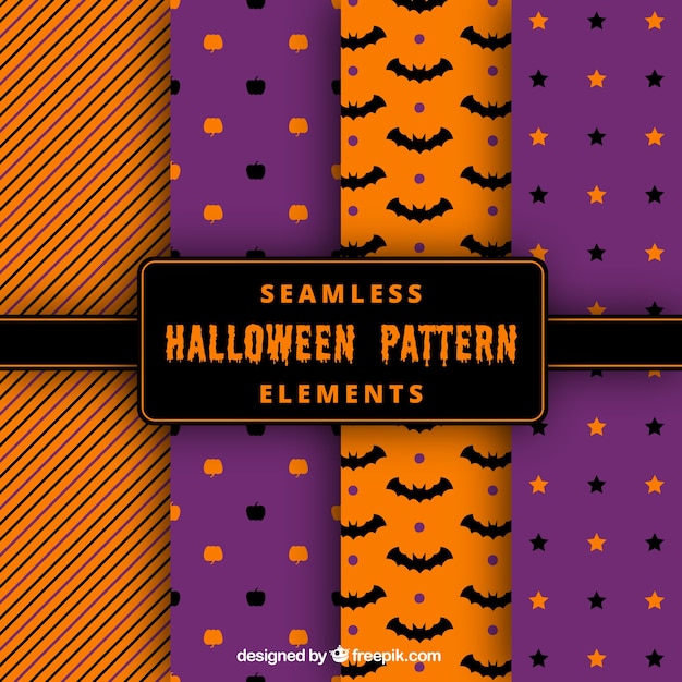 Free vector halloween element patterns