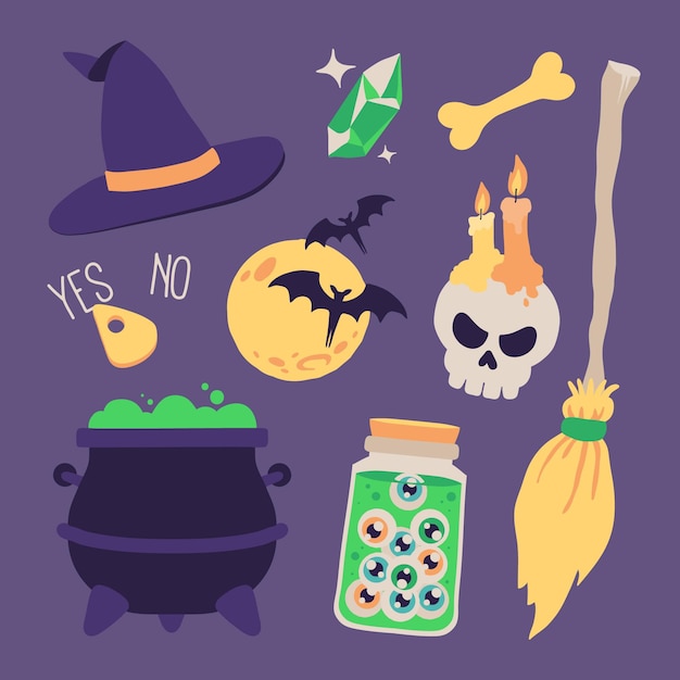 Free vector halloween element set