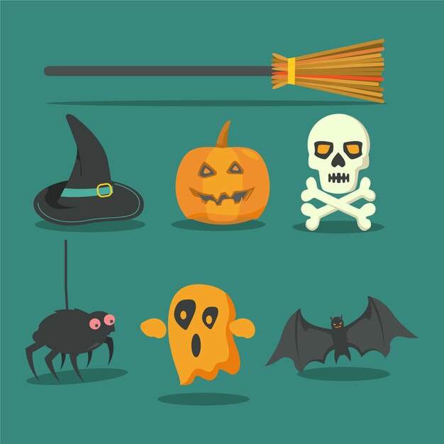 Free vector halloween element set