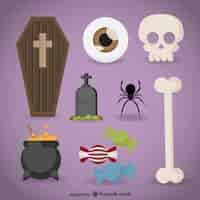 Free vector halloween elements pack