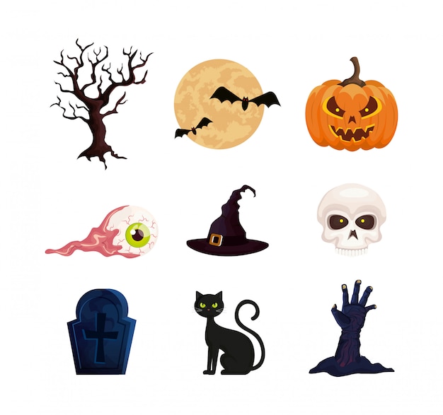 halloween elements set 