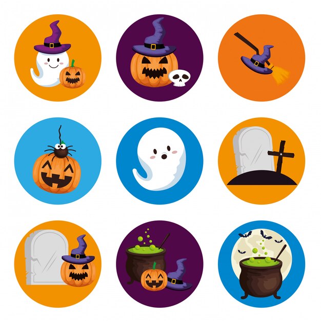 halloween elements set