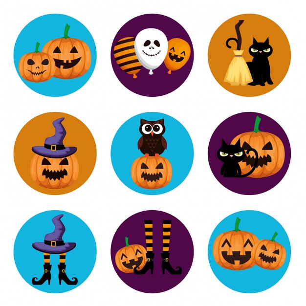 halloween elements set