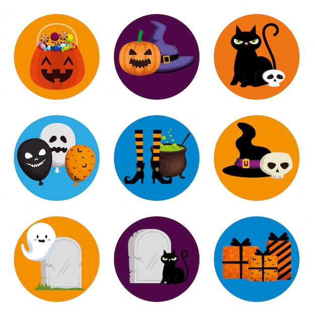 halloween elements set