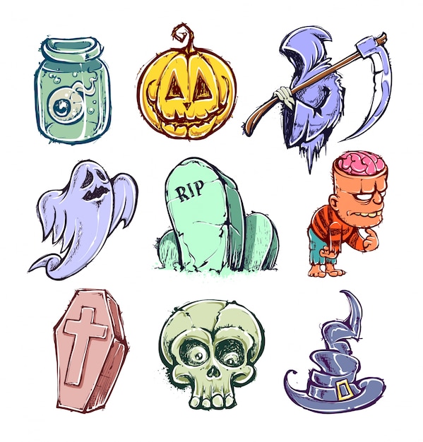 Free vector halloween elements