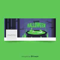 無料ベクター ハロウィーンのfacebookのバナーのテンプレート