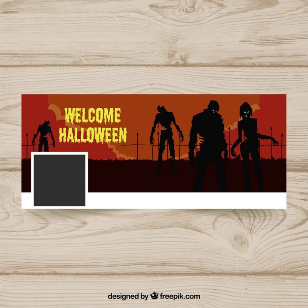Halloween facebook cover with zombies