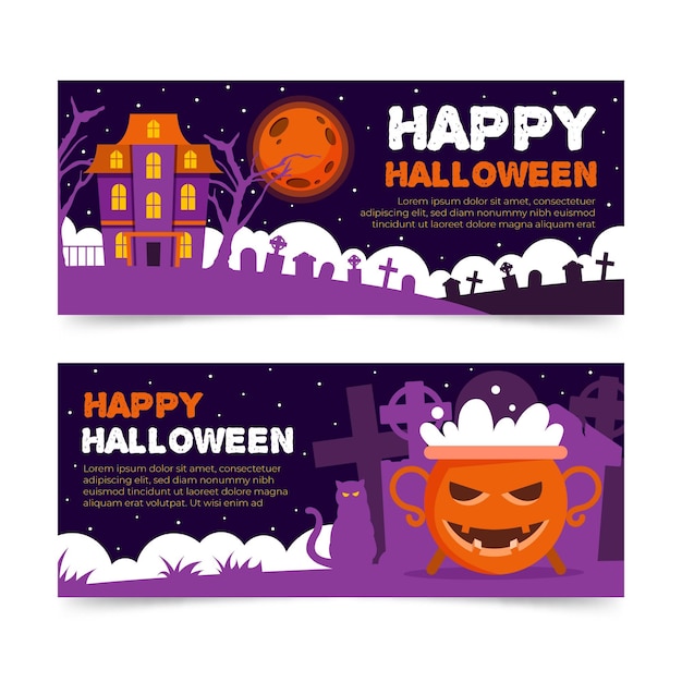 Halloween festival banners design