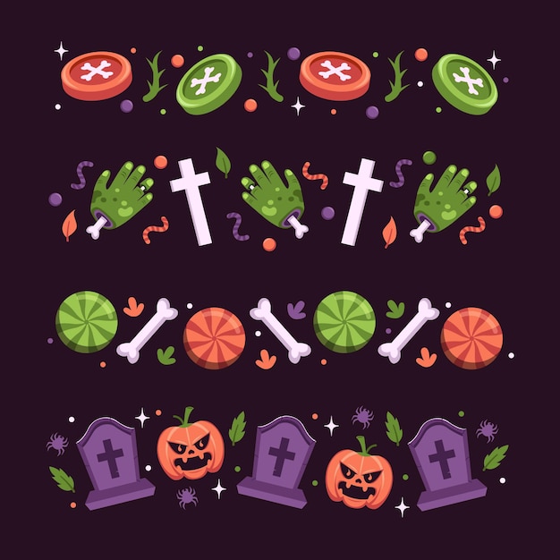 Free vector halloween festival border set