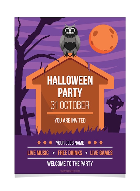 Хэллоуин фестиваль дизайн плаката
