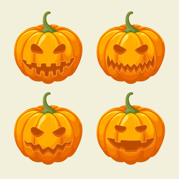 Free vector halloween festival pumpkin collection