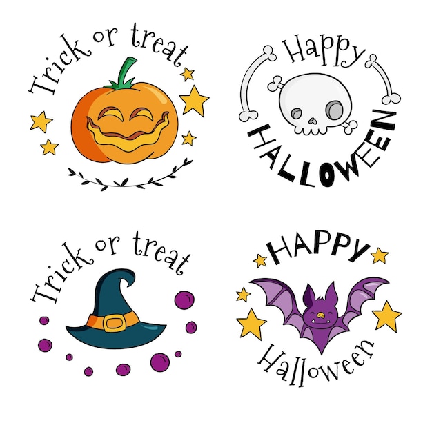 Halloween festival sale badges design