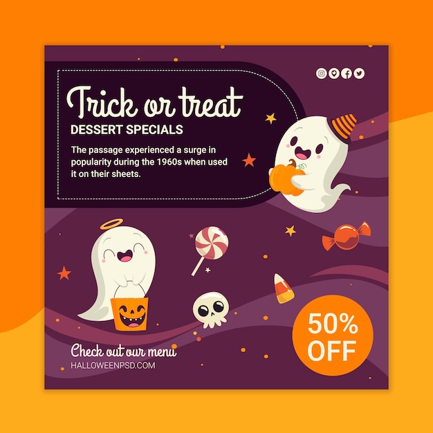 Free vector halloween flyer template