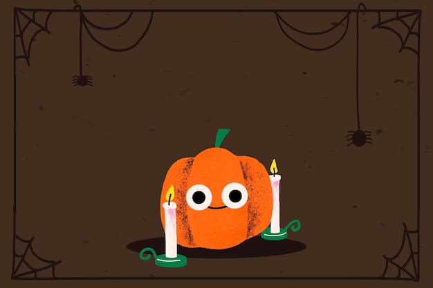 Free vector halloween frame vector, cute jack-o'-lantern pumpkin