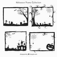 Free vector halloween frames pack