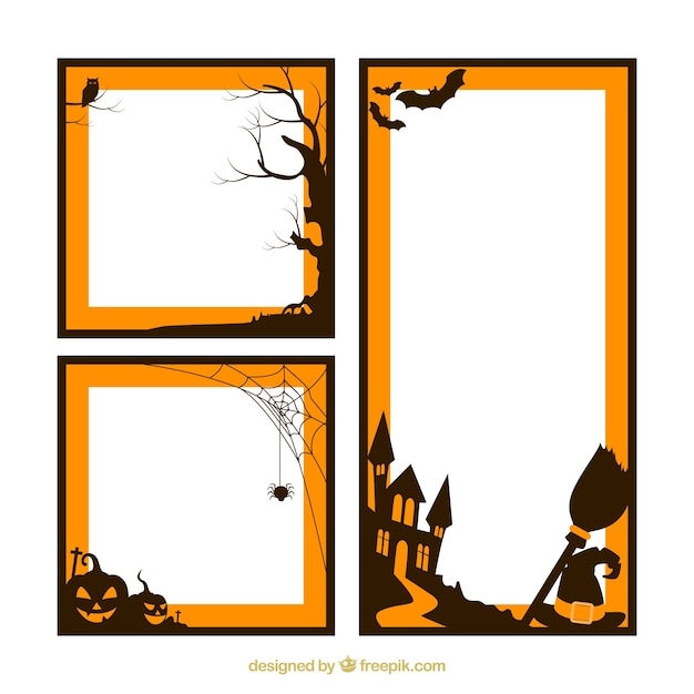 Free vector halloween frames pack