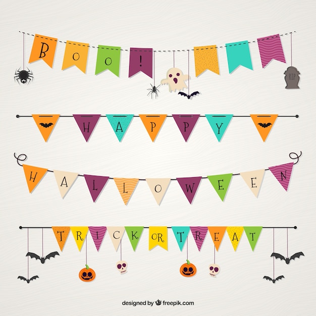 Free vector halloween garland collection