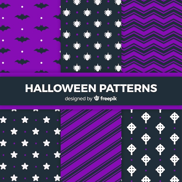 Halloween geometric pattern collection in flat design