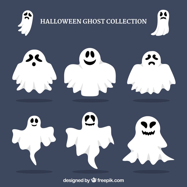 Free Vector halloween ghost collection