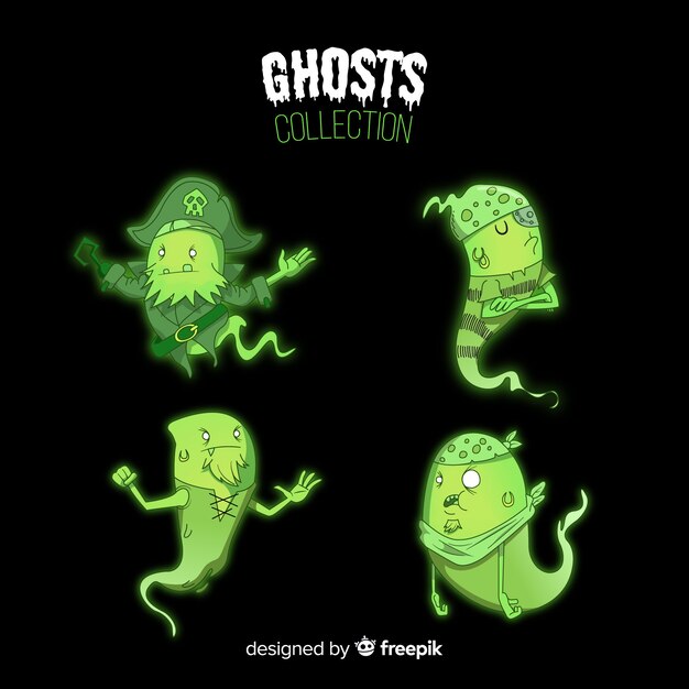 Free vector halloween ghost collection