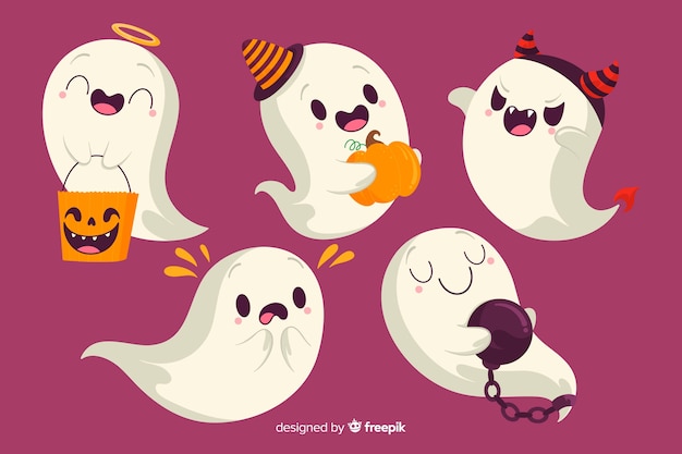 Halloween ghost with costumes collection