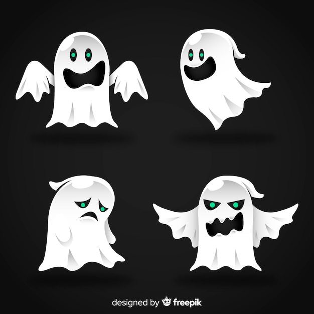 Free vector halloween ghosts pack