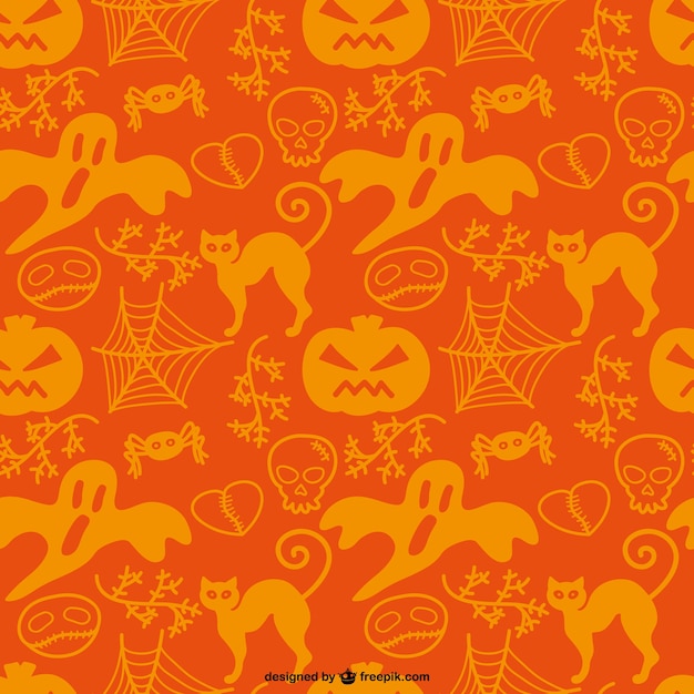 Halloween ghosts and pumpkins pattern