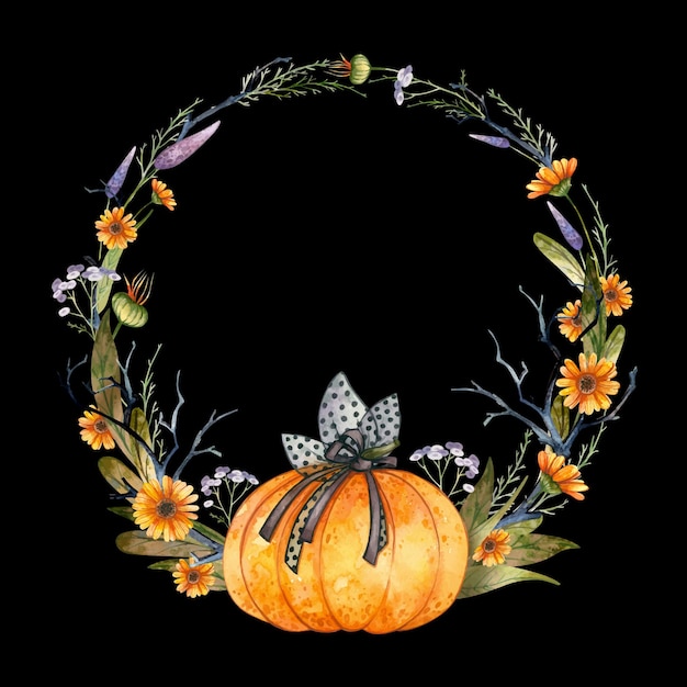 Gothic Pumpkin Wreath