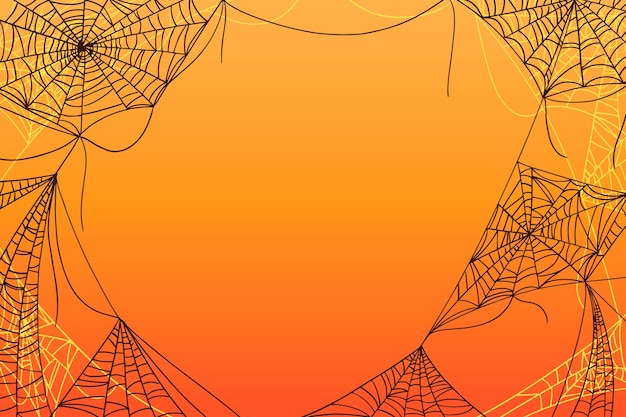 ハロウィーンのグラデーションクモの巣の背景