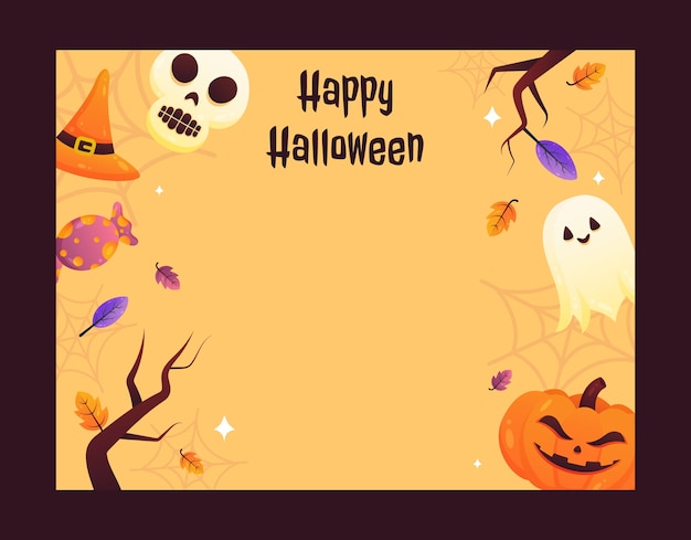 Free vector halloween gradient photocall template