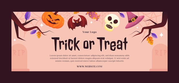 Free vector halloween gradient social media cover template