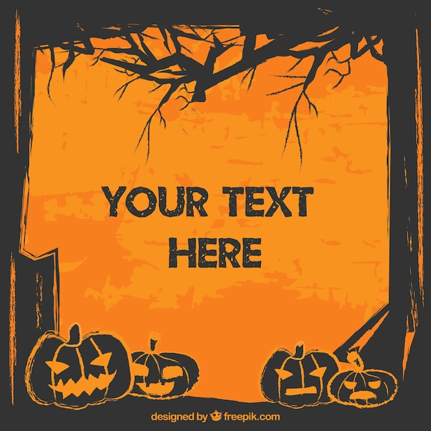 Бесплатное векторное изображение Хэллоуин гранж кадр