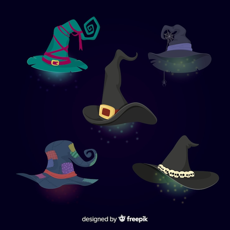 無料Vector ハロウィーンの帽子コレクション