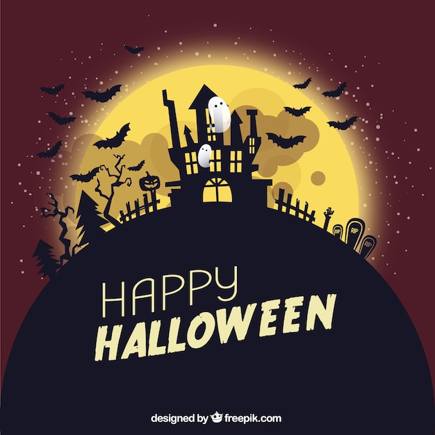 Halloween haunted house background