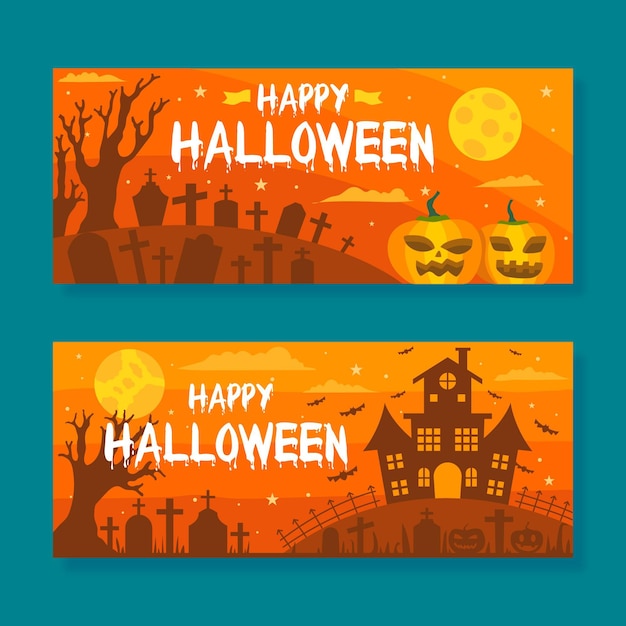 Halloween horizontal banners