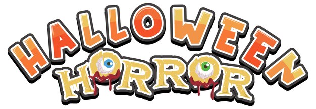 Vettore gratuito logo della parola horror di halloween