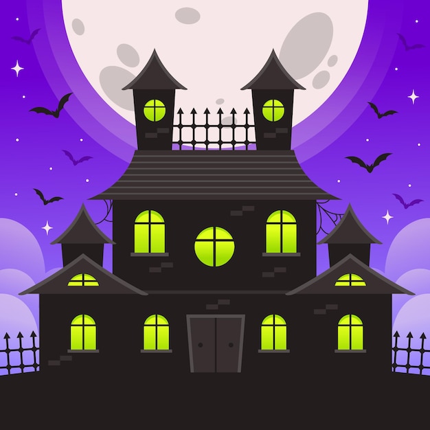 Casa di halloween con i pipistrelli