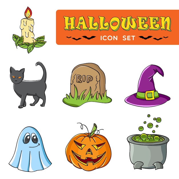 Premium Vector | Halloween icon set