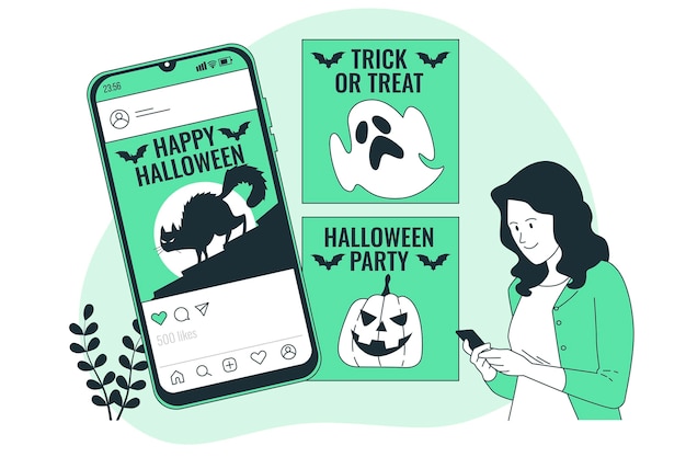 Free vector halloween instagram feed concept illustration