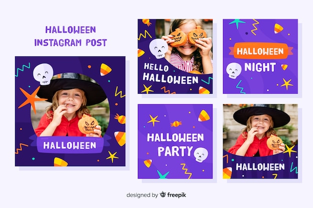 Collezione di post di instagram di halloween