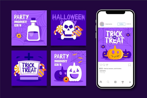 Raccolta di post di instagram di halloween