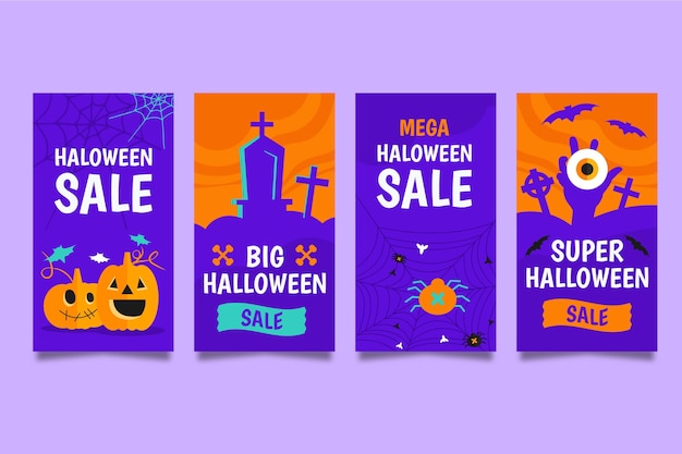 Insieme di storia di instagram di halloween