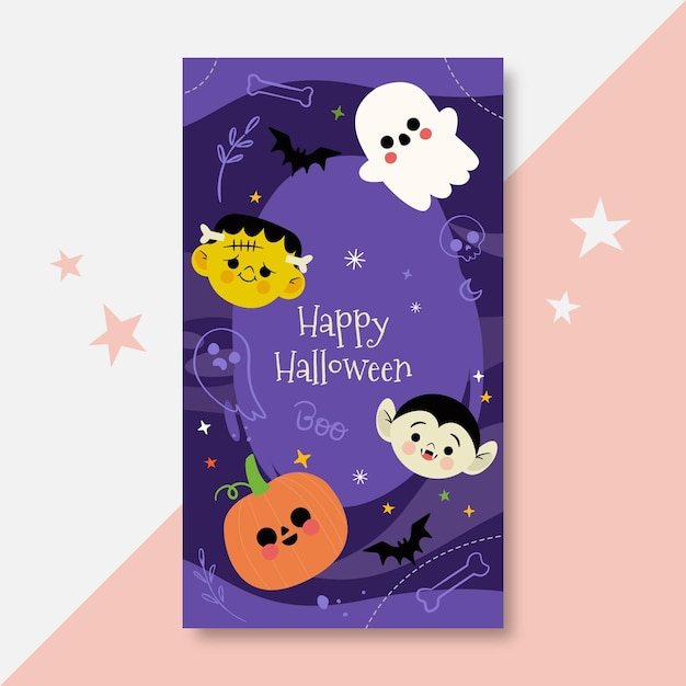 Free vector halloween instagram story template