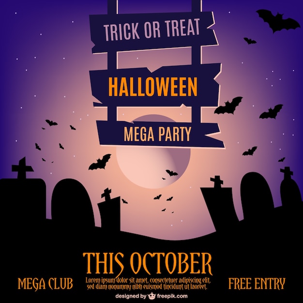 Free vector halloween invitation