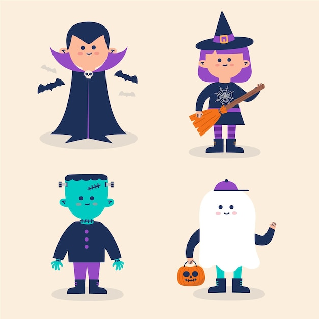 Collezione di costumi per bambini di halloween